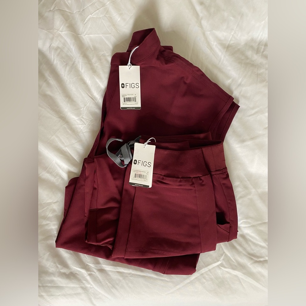 Figs Scrubs Burgundy Set